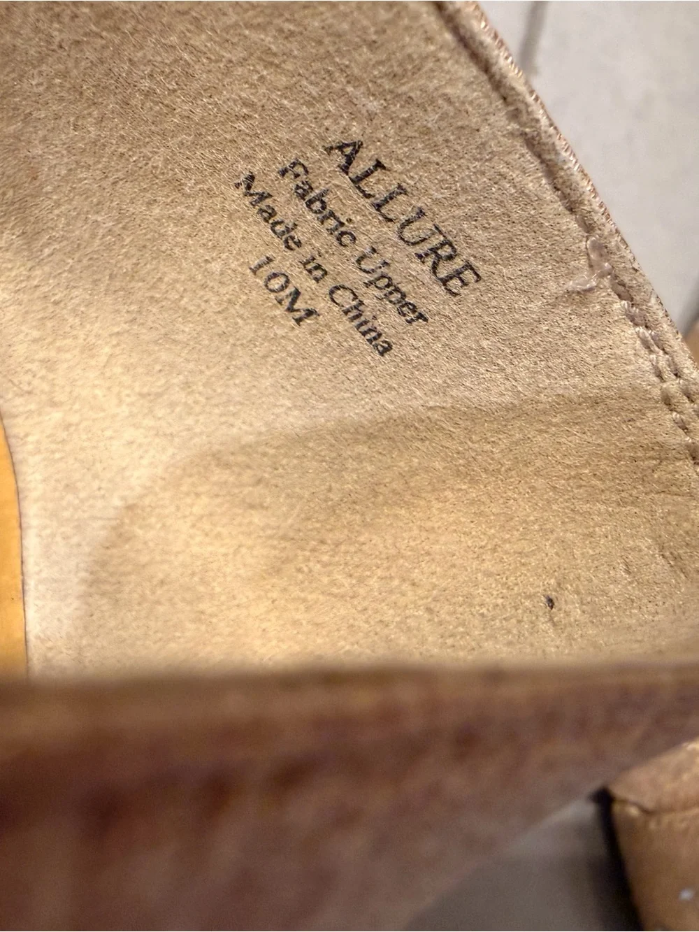 J.Renee Gold Glitter Wedge Peep-Toe with Bow and Crystals